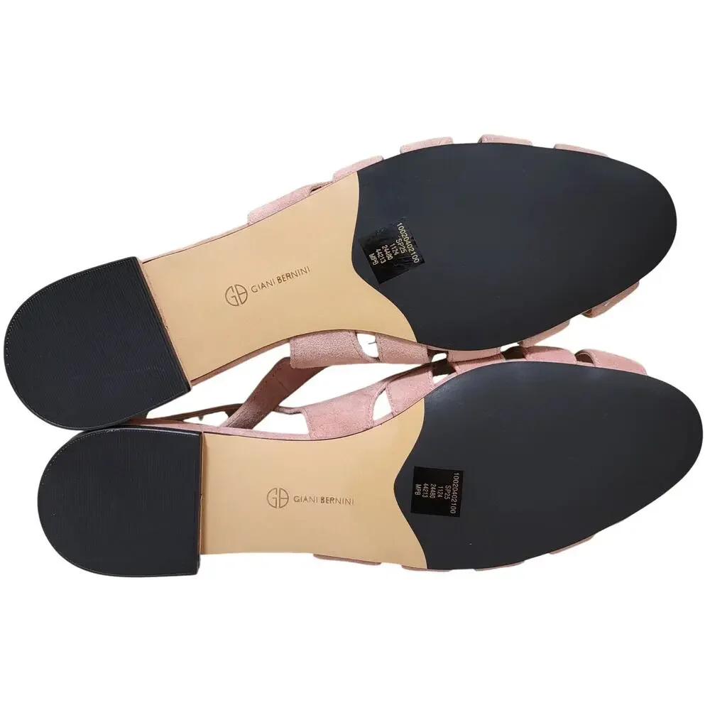 Giani Bernini Essie Slingback Fisherman Sandals Size US 9.5M Blush Pink Suede